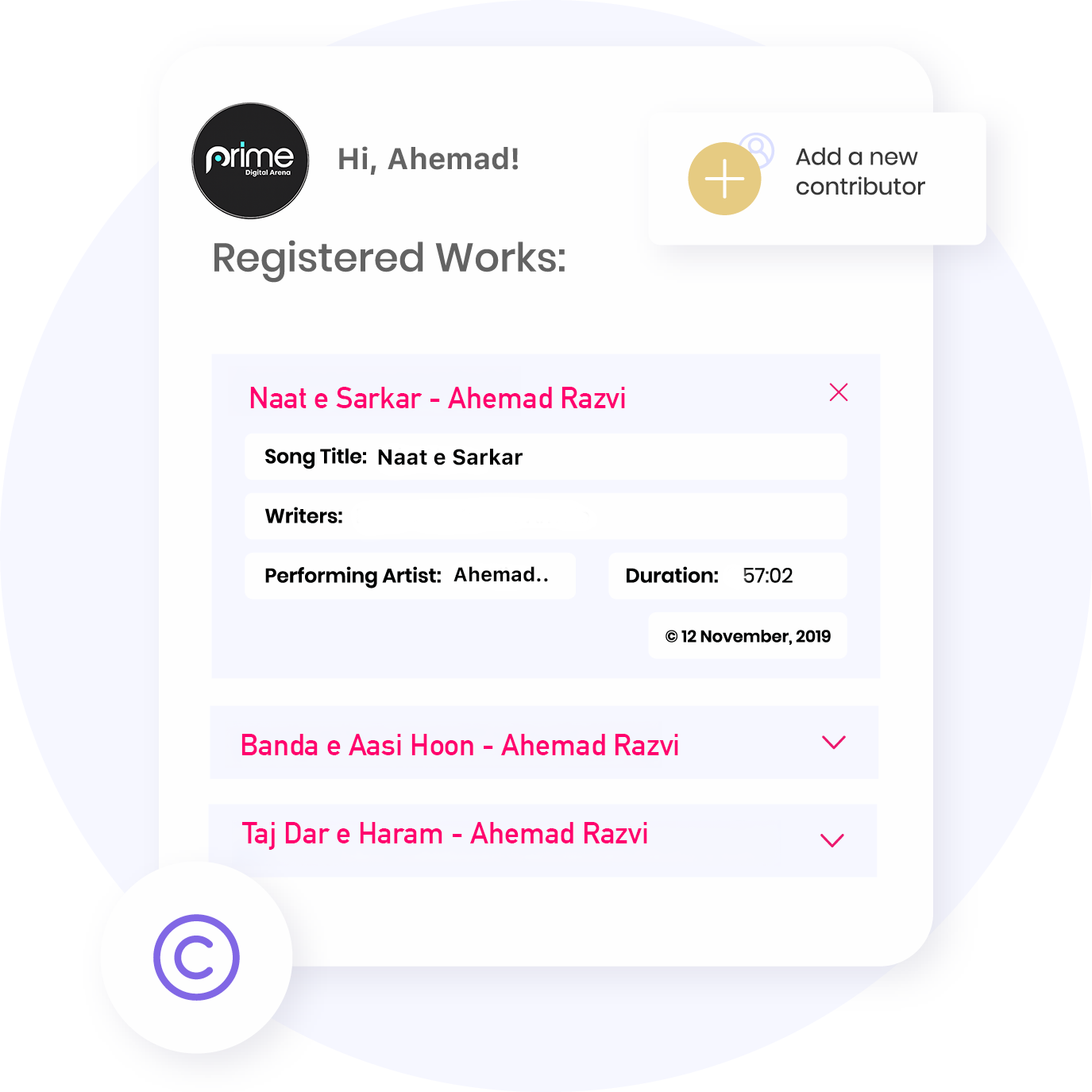 Register unlimited music worldwide